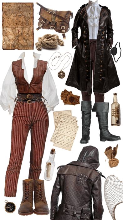 Pirate Male Outfit Aesthetic, Pirate Style Dress, Piratecore Outfit Aesthetic, Pirate Costume Inspiration, Island Core Outfits, Pirate Outfit Reference, Pirate Core Fashion, Pirate Outfits Drawing, Pirate Outfit Masc