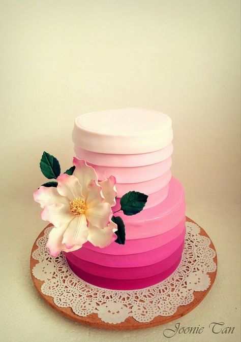 Sweetest Wedding Cake - by JoonieTan @ CakesDecor.com - cake decorating website New Birthday Cake, Cake With Flowers, Ombre Cake, Tiered Cake, Just Cakes, Gorgeous Cakes, Occasion Cakes, Love Cake, Wedding Cake Designs