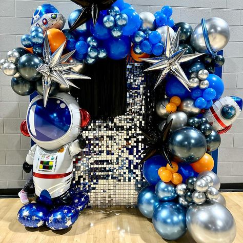 You are out of this world cool 😎🚀🧑‍🚀 #shimmerwall #spacethemedparty #outofthisworldcool #spacebirthdayparty #spaceballoons #spacegarland #franklintn #nashvilletn #franklincelebrations #balloongarland #balloonarch Space Theme Balloon Arch, Birthday Balloon Arch, Shimmer Wall, Space Birthday Party, Space Birthday, Franklin Tn, Balloon Decor, Space Theme, Balloon Arch