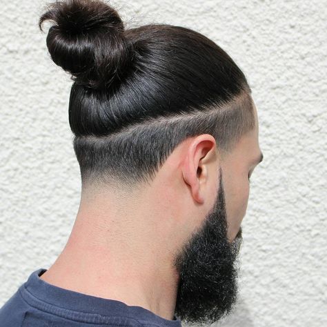 nice 70 Beautiful Taper Fade Haircut Styles For Men - Find Your Lifestyle Check more at http://machohairstyles.com/best-taper-fade-mens-haircuts/ Long Hair Fade, Man Bun Haircut, Haircut Man, Man Bun Undercut, Black Haircut Styles, Fade Haircut Styles, Man Bun Hairstyles, Undercut Long Hair, Long Beard