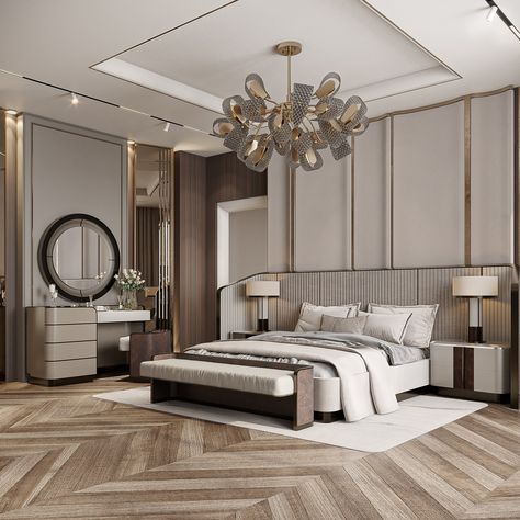 What captures your attention first in this breathtaking bedroom designed by Tarık Hattaboğlu? For us, it’s the exquisite fusion of sleek modern sophistication and warm, organic elegance that makes this space utterly captivating ✨ For more design ideas 👉 @insplosion #MaisonValentina #HandcraftedDesigns #LuxuryDesign #covetgroup #luxuryfurniture #luxuryinteriors #homedesign #handmade #DesignInspiration #luxurylifesytle #ModernDesign #SelfCare #aesthetic #modernhome #homesociety #homesocietyst... Classic Bedroom Design Luxury, Luxury Powder Room, Bedroom Ideas Luxury, Bed Designs With Storage, Modern Classic Home, Selfcare Aesthetic, Exterior Stairs, Stunning Interior Design, Architect Design House