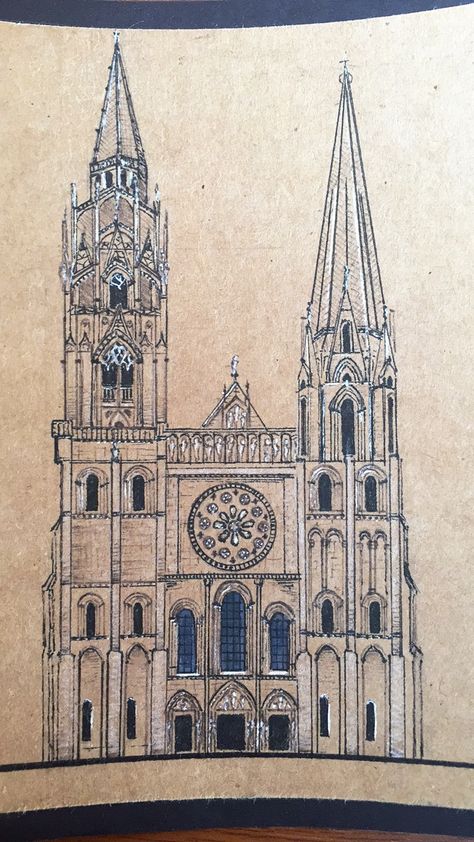 Cathedral Drawing Easy, Gothic Cathedral Drawing, Gothic Church Drawing, Gothic Architecture Drawing, Art Tutor, Gothic Buildings, Gothic Cathedrals, Cathedral Architecture, Gothic Cathedral