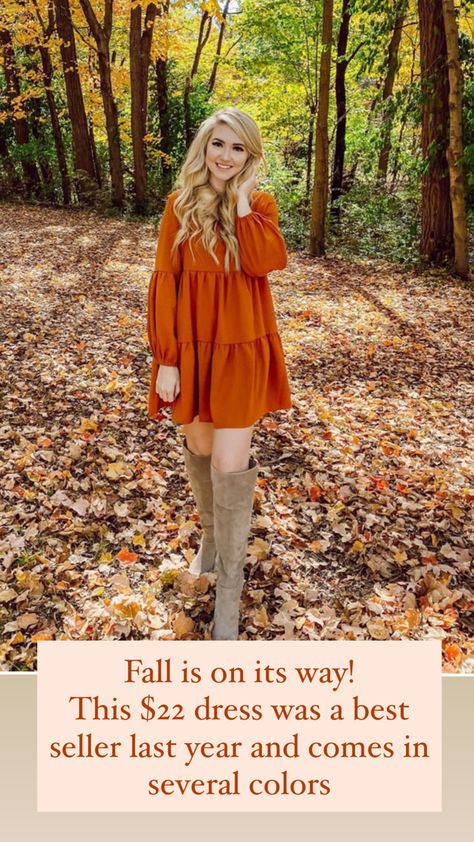 Fall dress, amazon dress, amazon fashion, fall outfit, Fall style, dress and boots, blonde hair extentions, habit hand tied extentions, fall look, fall leaves. Long Fall Dresses With Boots, Mustard Dress Outfit Fall, Mustard Dress Outfit, Mustard Pants Outfit, Dresses With Boots Fall, Fall Leaves Dress, Orange Dress Outfits, Long Fall Dresses, Summer Tunic Dress