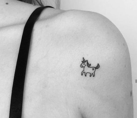 Kika Small Unicorn Tattoo For Women, Unicorn Tattoo, Meaningful Wrist Tattoos, Horse Tattoo Design, Beginner Tattoos, M Tattoos, Small Quote Tattoos, Unicorn Tattoos, Bff Tattoos