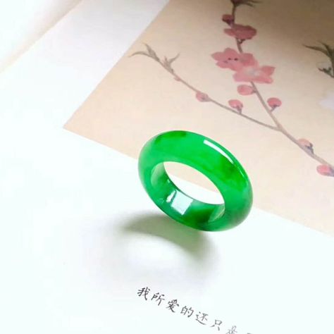 This natural Dark Moss Green jadeite ring has excellent clarity and beautiful ice color variations. Contact us for more info. Dark Moss Green, Jadeite Ring, Verde Jade, Jade Jewelry, Moss Green, Color Variations, Jade, Stone, Ring