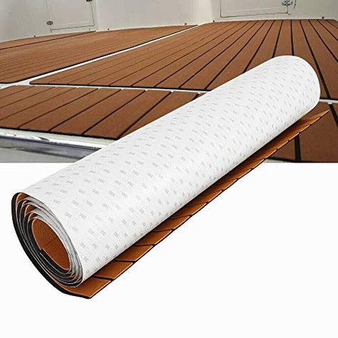 Boat Flooring Ideas, Mini Pontoon Boats, Luxury Pontoon Boats, Teak Decking, Vintage Yacht, Pontoon Boat Accessories, Liveaboard Sailboat, Boat Carpet, Boat Interior Design