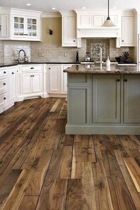 Dark Floors, Dark Wood Floors, New Kitchen Cabinets, Cabinet Ideas, Kitchen Remodeling Projects, White Kitchen Cabinets, Dream Houses, Kitchen Cabinet Design, Kitchen Remodel Idea