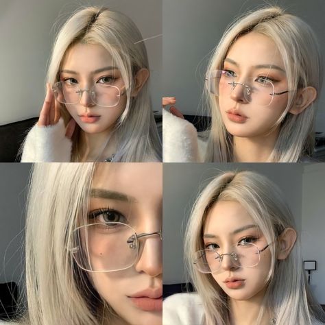 How To Pose With Glasses, Asian Selfies Poses, Ulzzang Selfie Poses, Pose Reference Selfie, Selfie Poses With Glasses, Filter Tester, Bff Photoshoot Poses, Self Portrait Poses, Friend Poses Photography