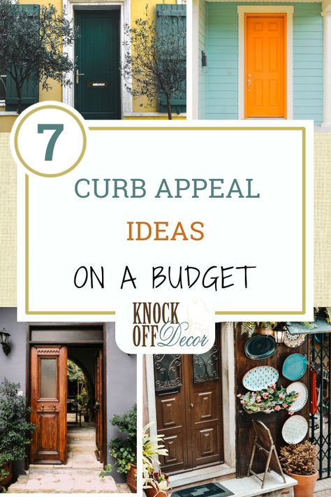 Does the front of your home need a little sprucing up? Are you tired of it looking so plain or disheveled? There are some easy, and cheap, improvements you can make today.  Here are some ways on how to add some curb appeal on a budget. Curb Appeal On A Budget, Curb Appeal Ideas, Improve Curb Appeal, Wrought Iron Hooks, Diy Curb Appeal, Bar Coasters, Rustic Wall Sconces, Work Diy, Home Improvements