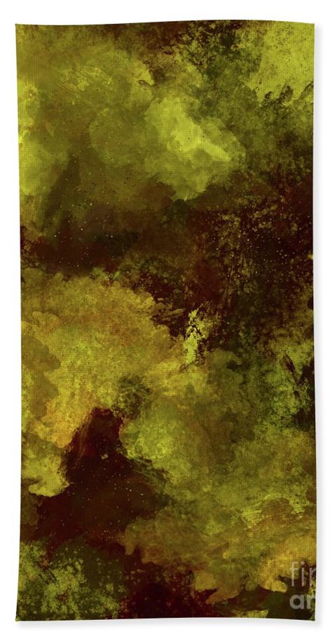 Green Abstract Painting Bath Towel featuring the digital art Green And Brown Organic Abstract Painting - Moss Cave by LJ Knight  from Fine Art America. There is no watermark on the printed product. How To Paint Moss, Green Brown Aesthetic, Green Yellow Painting, Moss Painting, Wings Of The Dove, Leaf Abstract Art, Moss Paint, Leaf Abstract Painting, Hoof Shoes