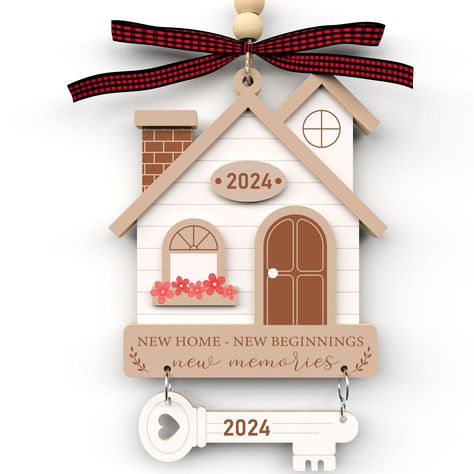 PRICES MAY VARY. Basswood 🏘️NEW HOME ORNAMENT 2024: NEW DESIGN House with Lucky Key 2024, Let our New Home Wood Ornament be a symbol of the new chapter in your life. Suitable for new home ornament 2024, new house ornament 2024, 1st christmas in new home ornament, funny new home gifts for home, house gifts for new home, gifts for a new home, new home gifts for couple,... 🏘️HOUSE ORNAMENT WITH KEY DESIGN: Our ornament is crafted by premium quality wood, the pattern is expertly printed on a 2-lay Housewarming Gift Ideas First Home, House Warming Gift Ideas, New Home Sign, Baker Gifts, Humble Home, Couples Pics, New House Announcement, New Home Ornament, New Homeowner Gift