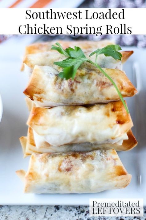 Meal For Dinner, Chicken Spring Rolls, Delicious Dips Recipes, Spring Roll Recipe, Southwest Chicken, Egg Roll Recipes, Best Appetizer Recipes, Spring Roll, Easy Appetizer Recipes