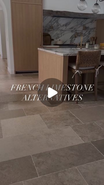 MJB Design on Instagram: "major home inspo by @sivanayla HOWEVER; real French limestone flooring can be very costly ($18 to $40 per square foot at the very least) Although the real stuff is GORGEOUS, if you want a similar look for much less, check out these options for your Mediterranean / European style home!

#architecture #interiordesign #trending #design #architecturephotography #architect #archdigest #archdaily #decor #interiors #homebuild #inspiration #inspo #designinspo #designinspiration #interiordesigner #interiorstyle #style #interiorphotography #interiorproject #startup #designstudio #aia #iida #moodboards #miamidesign #newyorkdesign #frenchlimestone #porcelaintile #limestonetile" European Tile Floor, Limestone Flooring Kitchen, Limestone Bathroom Floor, French Limestone Flooring, Limestone Kitchen, Natural Stone Floors, Kitchen Tile Floor, French Limestone Floor, Limestone Floor