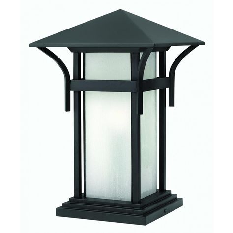 Hinkley Lighting Harbor One Light 17" Outdoor Pier Mount - Satin Black - 2576SK Pier Light, Post Lighting, Hinkley Lighting, Deck Lighting, Outdoor Wall Lantern, Wall Lantern, Post Lights, Bold Stripes, Cast Aluminum