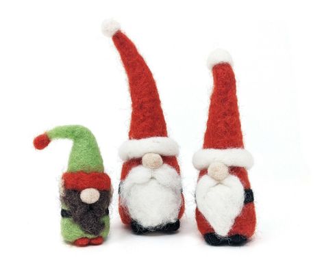 The Crafty Kit Company 'Santa Gnomes' Needle Felting Kit Santa Gnomes, Felting Needles, Wool Felting, Simple Craft, Needle Felting Kits, Diy Felt, Beautiful Christmas Trees, Needle Felt, Homemade Crafts