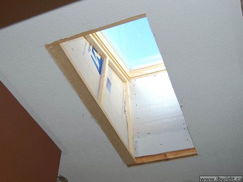 plywood to ceramic junction Skylights Ideas, Diy Skylight, Tubular Skylights, Skylight Installation, Ideas Terraza, Roof Skylight, Skylight Design, Skylight Kitchen, Skylight Window