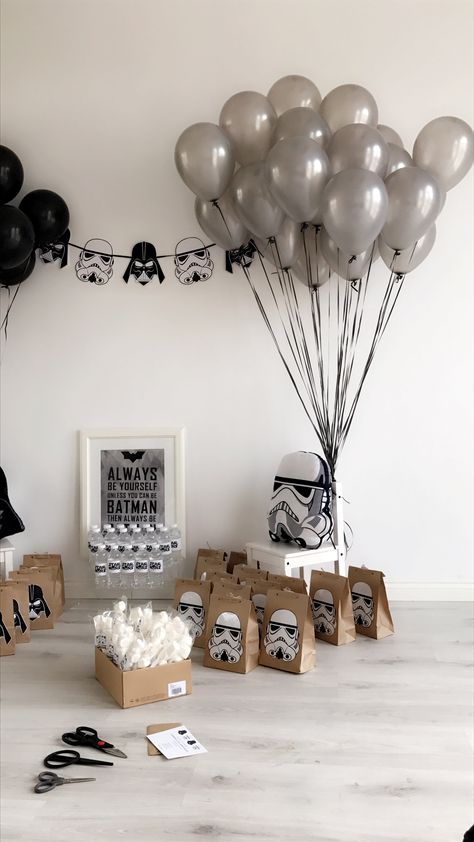 Star Wars 1st Birthday Decorations, 30th Birthday Star Wars, 1st Bday Star Wars, Darth Vader Theme Party, Star Wars Birthday Decorations, Two Year Old Star Wars Party, Star Wars Fifth Birthday, Darth Vader Birthday Party, Star Wars Kids Party