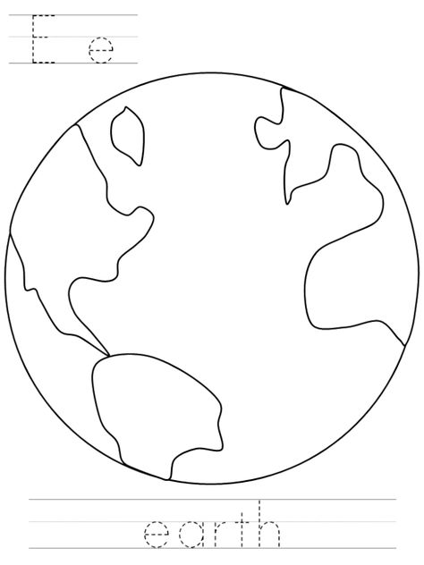 Earth Printable, Earth Coloring Pages, Planet Coloring Pages, Earth Day Coloring Pages, Space Preschool, Earth Week, Earth Day Projects, Kindergarten Coloring Pages, Preschool Coloring Pages