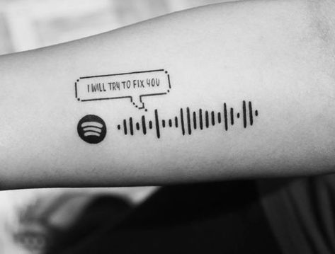 #fashion, #style Song Tattoos Ideas Spotify, Spotify Song Tattoo, Spotify Barcode Tattoo, Spotify Tattoo Ideas, Tattoo Inspo For Men, Spotify Code Tattoo, Music Tattoos For Guys, Music Tattoo Designs Men, Song Tattoos Ideas