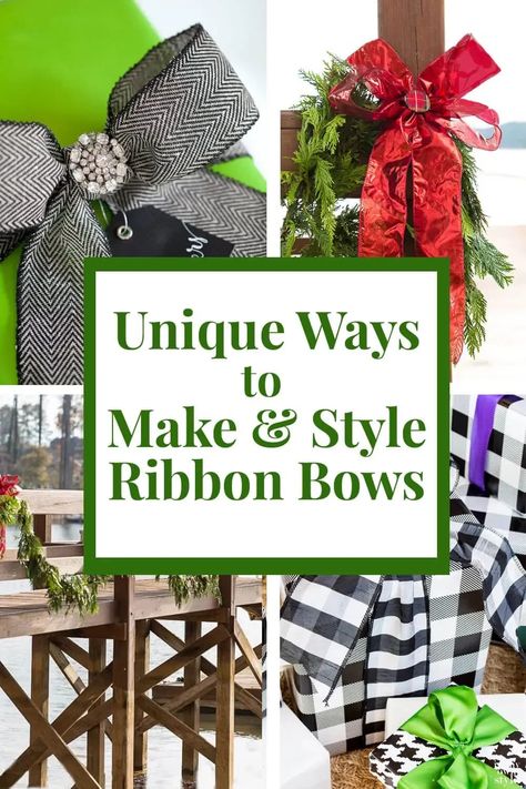 How to make Christmas wreath bows, gift wrap bows using one of these 3 bow making styles you may have never considered making. Don't miss out on knowing how to make the best ribbon bows for wreaths in your neighborhood. Make A Ribbon Bow, How To Make A Ribbon Bow, Bows For Wreaths, Diy Wreath Bow, Christmas Bows Diy, Wreath Bows, Christmas Wreath Bows, Homemade Bows, Christmas Tree Topper Bow