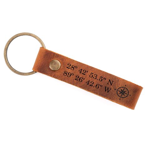 PRICES MAY VARY. PERSONALIZED A stylishly unique way to keep all of your keys together, customize this leather keychain with your favorite place’s latitude and longitude coordinates to create a long lasting anniversary gift for husband or Valentine’s day gift for boyfriend. MATERIAL Our leather keychain comes with an aged split ring for easy attachment of home, car, office, garage or work keys and can be customized with your choice of name. 100% High Quality Full Grain Leather : This beutifully Latitude And Longitude, Boyfriend Personalized Gifts, Leather Anniversary Gift, Anniversary Gift For Husband, Office Garage, Leather Anniversary, Latitude Longitude, Personalized Anniversary Gifts, Gps Coordinates