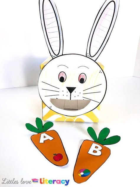 Looking for Easter activities for toddlers, for preschoolers, or for kindergarten kids? Click thru to download this FREE printable for a fun and simple game called "Feed the Bunny." This alphabet activity can be used at home or with your students in your school classroom. It is a great way to mix learning letter names & sounds with play! Could also be incorporated into sensory play. Add this to your lesson plan today! #littlesloveliteracy #easteractivities #feedthebunny #easterforkids #preschool Feed The Bunny Free Printable, Feed The Bunny Printable, Feed The Bunny Activity, Easter Activities For Toddlers, Bunny Activities, Preschool Phonics, Easter School, Rainbow Circle, Alphabet Activity