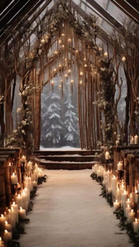 Fairy Winter Wedding, Yule Wedding Ideas, Magical Wedding Theme Fairytale Winter Wonderland, Sparkly Winter Wedding, Winter Woodsy Wedding, Snowy Wedding Aesthetic, Winter Wedding Aesthetic Green, Winter Fairy Wedding, Practical Magic Wedding