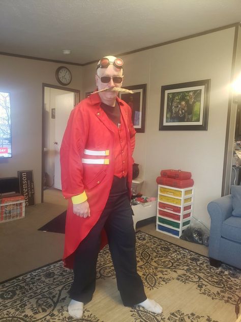 Dr. Robotnik Dr Robotnik, Doctor Eggman, Diy Costumes, Sonic, Red Leather Jacket, Leather Jacket, Holidays, Halloween