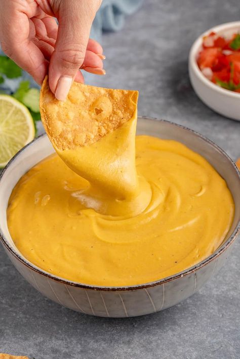 Vegan Nacho Cheese - Sweet Simple Vegan Cheese Sauce For Nachos, Sauce For Nachos, Vegan Nacho Cheese Sauce, Vegan Nacho Cheese, Vegan Super Bowl, Dairy Free Dips, Vegan Nachos Cheese, Vegan Nachos, Best Homemade Pizza