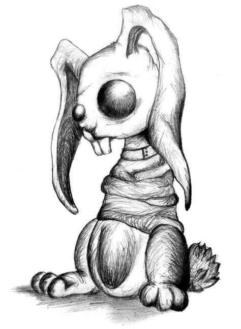 Crazy Rabbit, Bunny Rabbit Art, Bunny Sketches, Creepy Animals, Rabbit Drawing, Rabbit Tattoos, Monster Drawing, Horror Artwork, Bunny Drawing