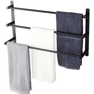 KITHOLD Shower Door Hooks, Triple Hooks Design Towel Hooks, Stainless Steel Over Door Hook, 2 Pcs Heavy Duty Hooks for Bathroom Glass Door Shower Door (Black), Robe & Towel Hooks - Amazon Canada Toallero Ideas, Black Towel Bar, Wall Mounted Towel Rack, Matte Black Bathroom, Double Towel Bar, Towel Shelf, Shelf Black, Towel Rod, Towel Organization