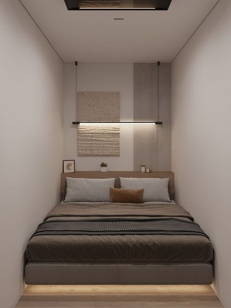 Wall To Wall Bed Small Bedrooms, 8x8 Bedroom, Tiny Hotel Room, Narrow Bedroom, Small Bedroom Inspiration, Dads Room, Small Guest Room, Box Bedroom, Sleeping Room