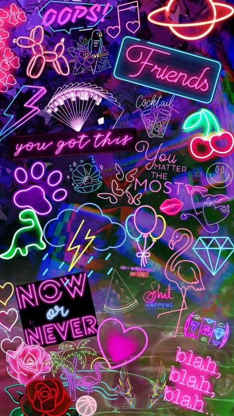 #neon #aesthetic #wallpAper #glow #lights #neonaesthetic #neonsigns Neon Oc, Oc Tutorial, Neon Aesthetic Wallpaper, Rave Aesthetic, Neon Light Wallpaper, Funky Wallpaper, Girly Wallpapers, Neon Backgrounds, Images Kawaii