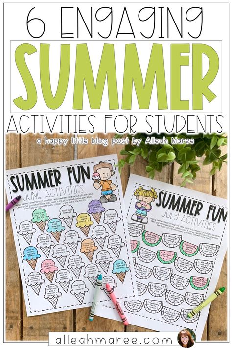 Eoy Activities, June Activities, Summer Learning Activities, Summer Worksheets, Summer Reading Challenge, Art For Kids Hub, Activities For Students, Summer Math, Activities Ideas