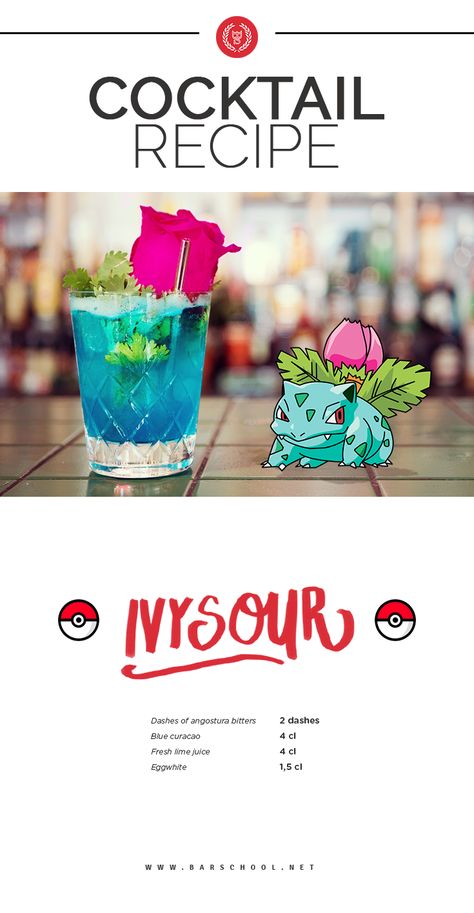 Pokemon Cocktails, Pokemon Recipe, Pokemon Wedding, Pokemon Food, Themed Cocktails, Disney Drinks, Geek Food, Mixed Drinks Alcohol, Pokemon Birthday Party