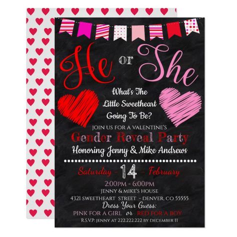 Valentines Day Gender Reveal, Valentines Gender Reveal, Baby Shower Couples, Heart Graphics, Gender Reveal Themes, Gender Reveal Party Invitations, Gender Reveal Ideas, Valentines Day Baby, Valentine's Day Party