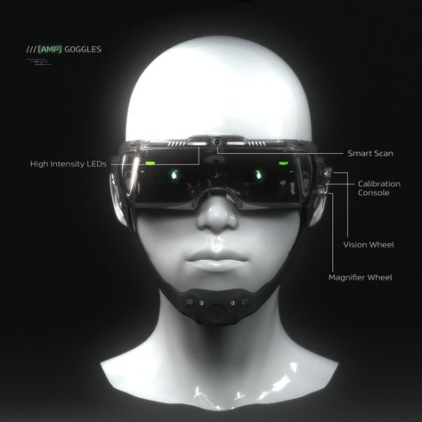 Goggles Concept Art, Scifi Glasses, Sci Fi Goggles, Cyberpunk Gadgets, Tech Goggles, Cyberpunk 2077 Trailer, Futuristic Character Design, Cyberpunk Glasses, Armor Inspiration