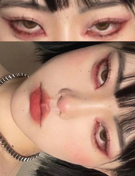 Makeup Kawaii, Vampire Bride, Anime Eye Makeup, Vampire Makeup, Cute Eye Makeup, Doll Eye Makeup, Ethereal Makeup, Pinterest Makeup, Brittle Nails