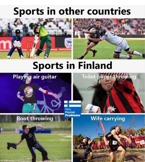 Finnish Learning, Meanwhile In Finland, Wife Carrying, Hilarious Videos, Air Guitar, College Stuff, Other Countries, Finland, Funny Gif