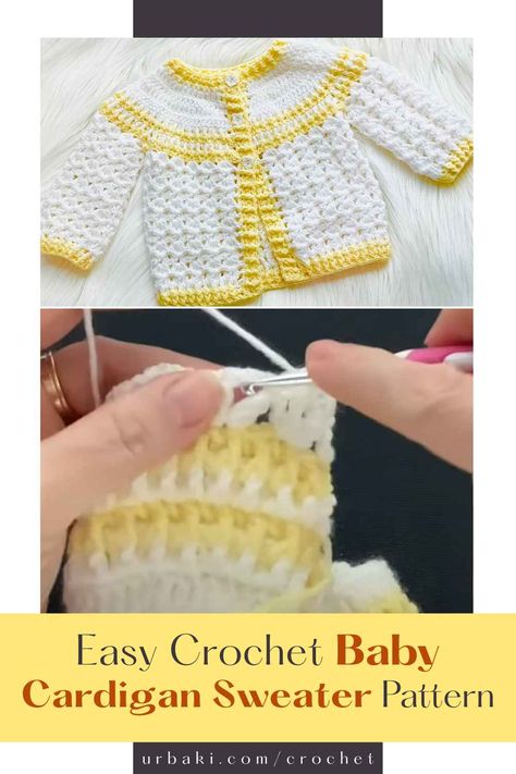 Crochet Baby Sweater Tutorial, Crocheted Baby Sweaters Free Patterns, Free Crochet Baby Cardigan Pattern, Easy Crochet Baby Sweater, Baby Crochet Sweater Pattern Free, Crochet Baby Cardigan Free Pattern Easy, Newborn Crochet Patterns Free Easy, Crochet Baby Jacket Free Pattern, Baby Cardigan Crochet Pattern Free