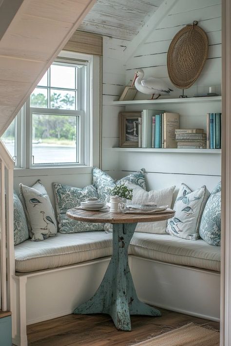 Tiny Seaside Cottage, Shabby Creek Cottage, Cottage Charm Interior, Coastal English Cottage, Florida Cottage Interior, Small Beach House Interior, Seaside Cottage Interior, Cozy Beach Cottage, Florida Cottage