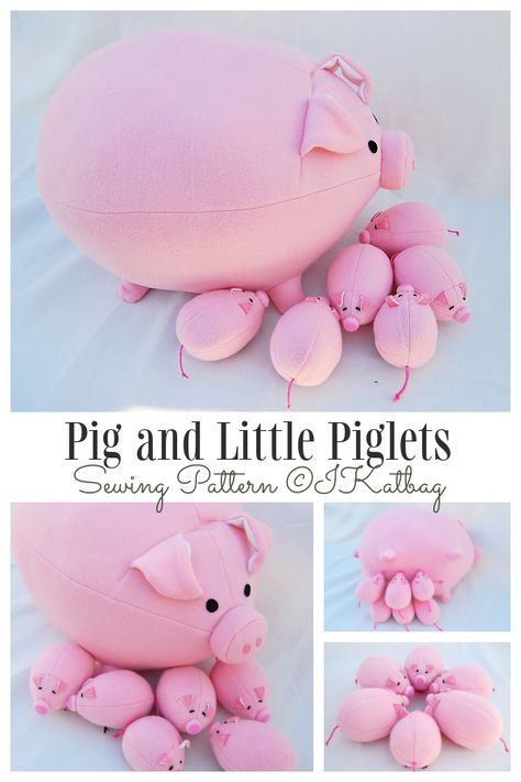 DIY Plush Pig Free Sew Pattern & Tutorial | Fabric Art DIY Pig Soft Toy, Diy Plush, Pig Plushie, Diy Sy, Sewing Creations, Memory Bears, Sock Crafts, Animal Sewing Patterns, Sewing Stuffed Animals