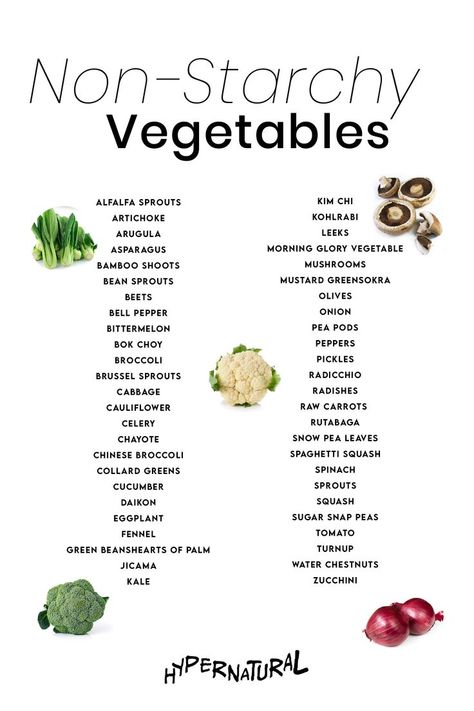 Starchy Vegetables List, Non Starchy Vegetables List, Non Starchy Vegetables, Vegetable List, Vegetables List, Starch Foods, Asparagus And Mushrooms, Vegetables Food, Starch Solution