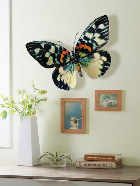 Multicolor    PVC Animal  Embellished   Home Decor Butterfly Sculpture, Ashley Longshore, Butterfly Stickers, Babe Cave, 3d Butterfly Wall Stickers, 3d Butterfly, Butterfly Wall Stickers, Wall Stickers Living Room, Abstract Flower Painting