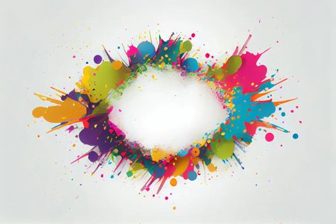 Holi Frame, Happy Holi Banner, Holi Banner, Ganesha Vector, Color Splash Art, Holi Festival Of Colours, Splash Images, Colorful Frames, Celebration Background