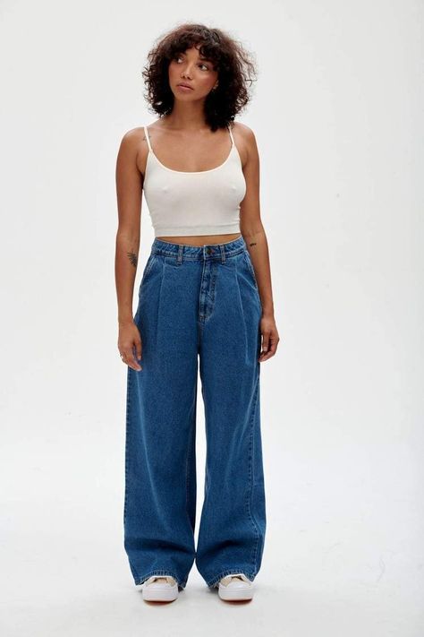 Cole Wide-leg Jeans: ORGANIC DENIM - Mid Wash Skater Vibes, Lucy And Yak, 90s Skater, Shop Tops, Winter Trends, Waist Jeans, Best Jeans, Wide Leg Denim, Jeans Brands