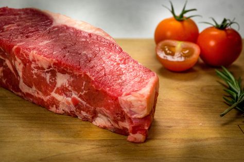 The NY Strip Steak contains fat in levels that are somewhat in between the tenderloin (virtually none) and the ribeye (plenty of good, melty fat), and has flavors and textures that are more uniform throughout, unlike the ribeye which has varying textures. OUR G1 CERTIFIED USDA PRIME NEW YORK IS BEST IN CLASS Our USDA Prime New York Strip is the best Angus beef has to offer. This means you will always get beef with moderate marbling, grade "A' maturity and it is sourced specifically from a couple Stove Top Steak, Best Cut Of Steak, Porter House, Minute Steaks, Grass Fed Steak, New York Strip Steak, Ny Strip Steak, New York Strip, Steak Cuts