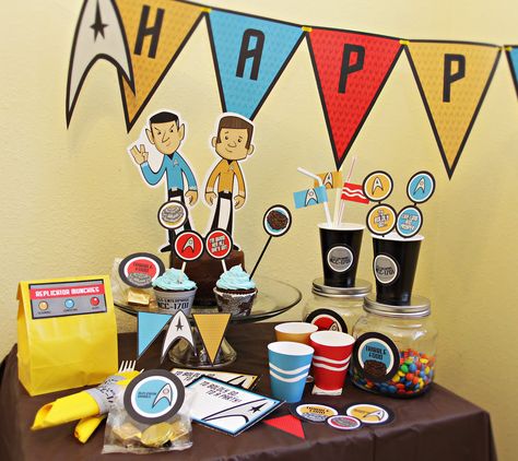 Star Trek Birthday Party, Dad Birthday Gift From Daughter, Star Trek Baby, Star Trek Birthday, Star Trek Party, Star Trek Theme, Star Trek Wedding, Printables On Etsy, Mommy Ideas