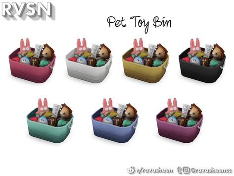 RAVASHEEN's Muttropolitan Toy Bin Sims 4 Dog, Sims 4 Pets Mod, Sims Pets, Cute Dog Toys, Dog Toy Box, Toy Bin, Cozy Places, Sims 4 Clutter, Toy Bins