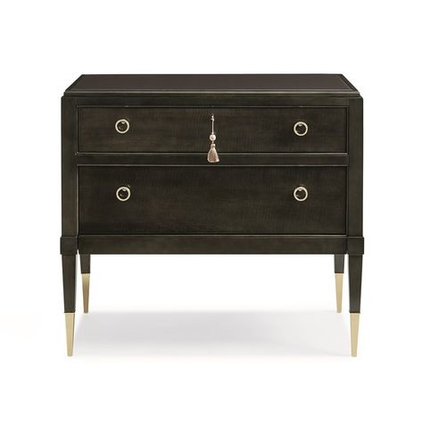 Good Evening | Caracole Bachelor Bedroom, Black Nightstand, Bachelors Chest, Vanguard Furniture, 2 Drawer Nightstand, Furniture Showroom, Wood Drawers, Soft Close Drawers, Drawer Nightstand